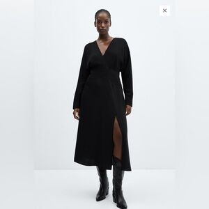Mango Black Long Sleeve Dress